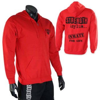 Strength Asylum Zip Hoodie (Inmate for Life in Red)