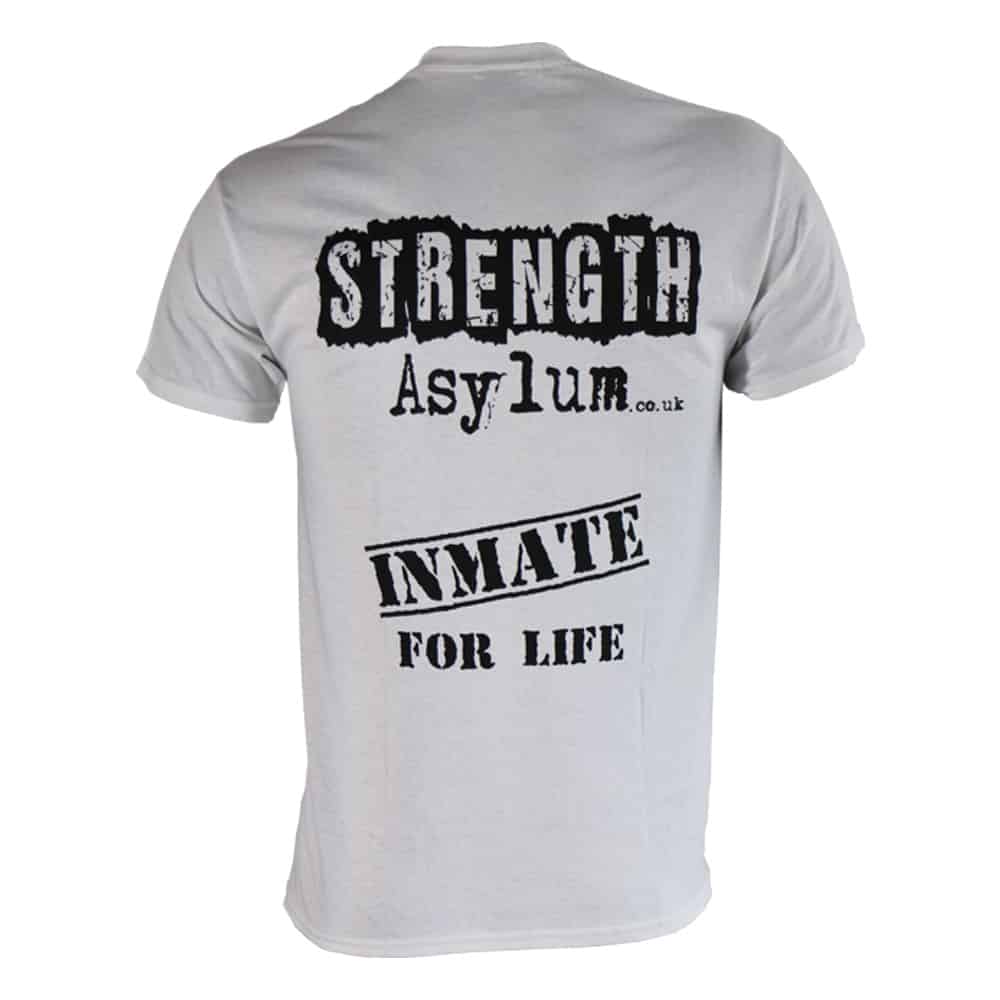 Strength Asylum T-Shirt (Inmate for Life in White) - Image 3