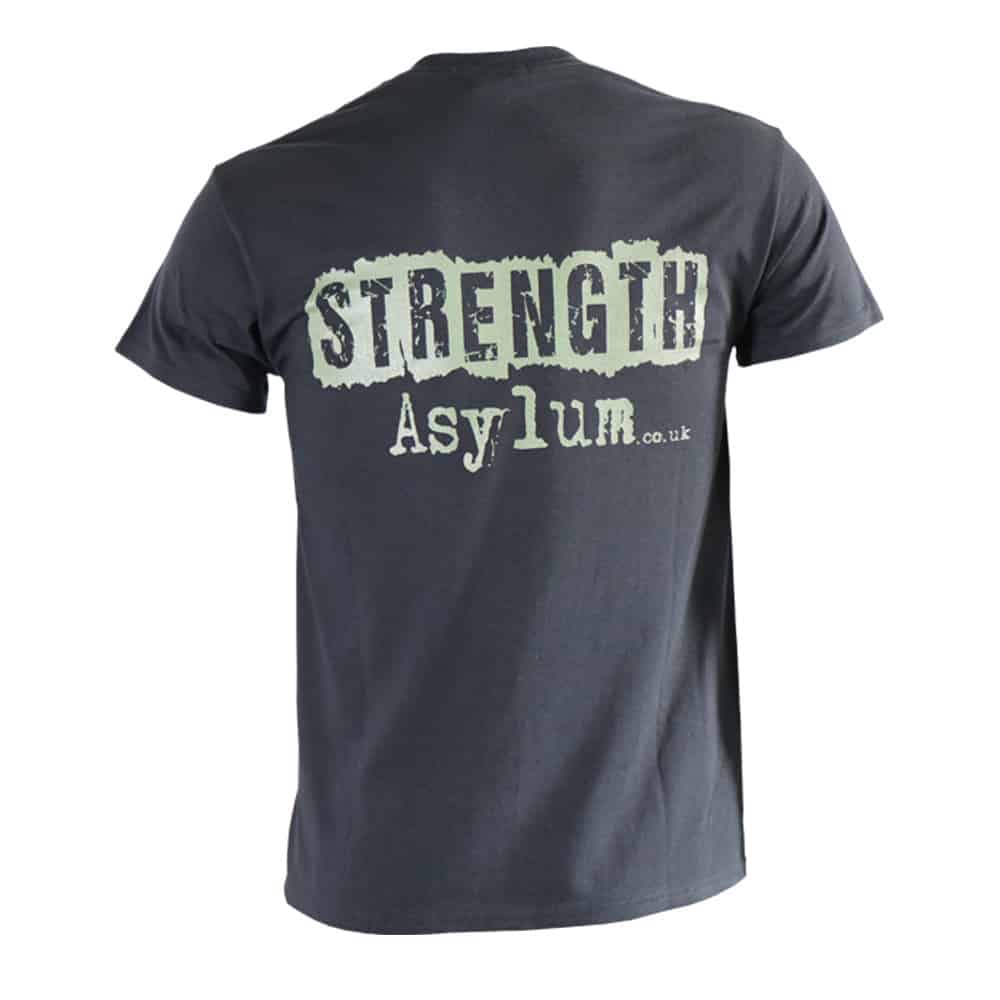 Strength Asylum T-Shirt (Original in Black With Green Print) - Image 3