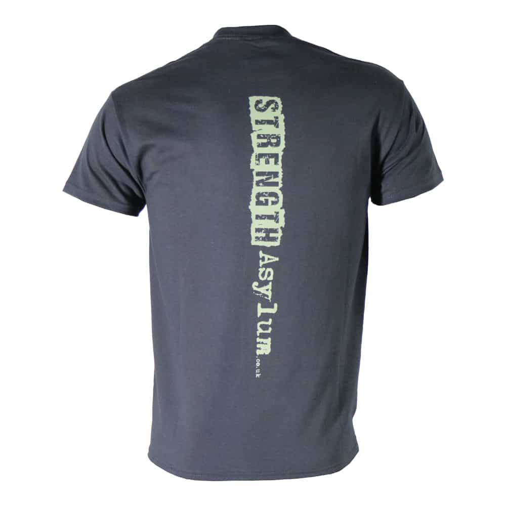 Strength Asylum T-Shirt (Vertical Style) Black With Green - Image 3