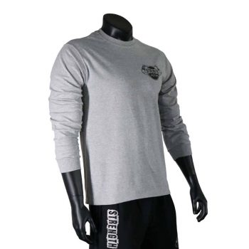 Strength Asylum T-Shirt (Long Sleeve - Vertical) - Grey