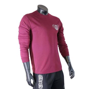 Strength Asylum T-Shirt (Long Sleeve - Vertical) - Maroon