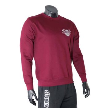 Strength Asylum Sweatshirt (Small Logo in Maroon)