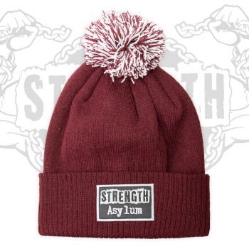 Strength Asylum Bobble Hat in Maroon