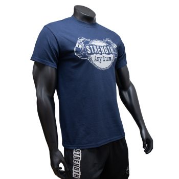 Strength Asylum T-Shirt (Original in Navy with Grey Print)