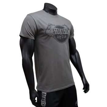 Strength Asylum T-Shirt (Original in Steel with Black Print)