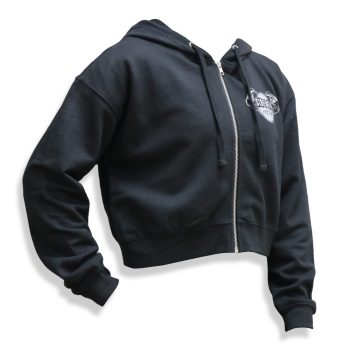 Cropped Zip Hoodie in Black