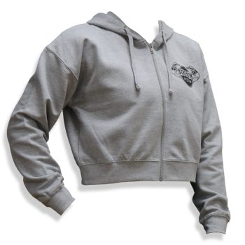 Cropped Zip Hoodie in Grey